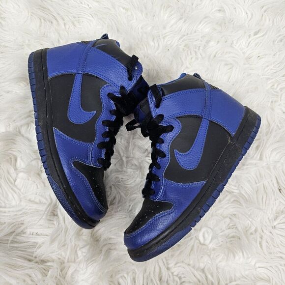 Nike Dunk High GS Black Old Royal Size 4Y/Womens 5.5 308319-024 - Picture 2 of 9